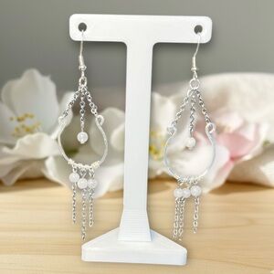 Wire Wrapped Moonstone Earrings